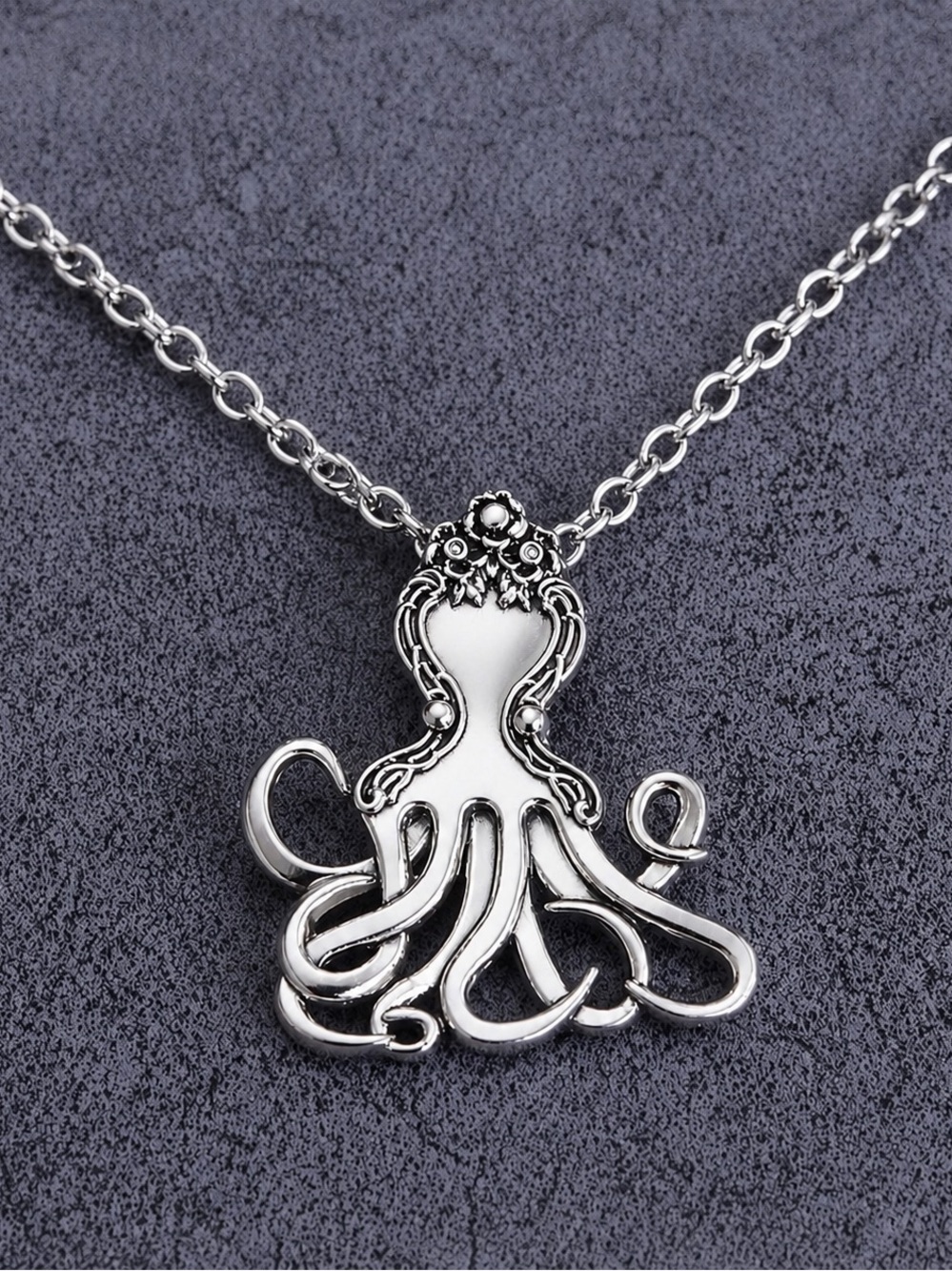 “Vintage Fork Octopus” Silverware Spoon Squid Octopod Kraken Tentacles Necklace - Picture 8 of 13